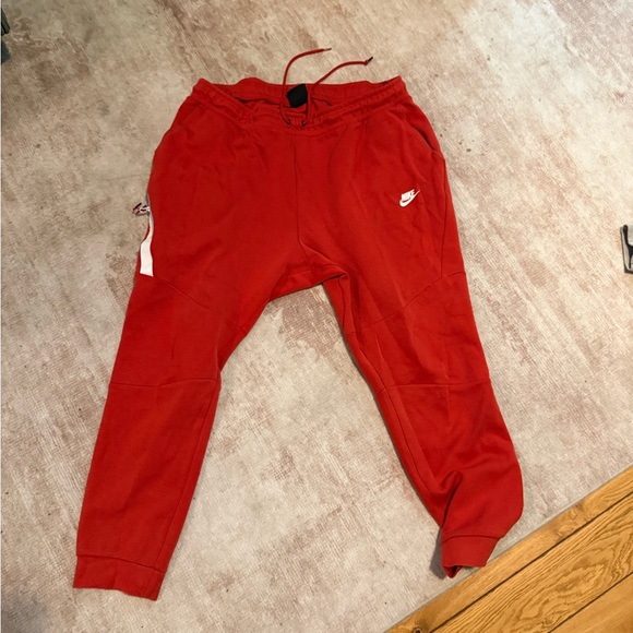 Nike Tech Bright Red Sweatpants - Picture 1 of 4
